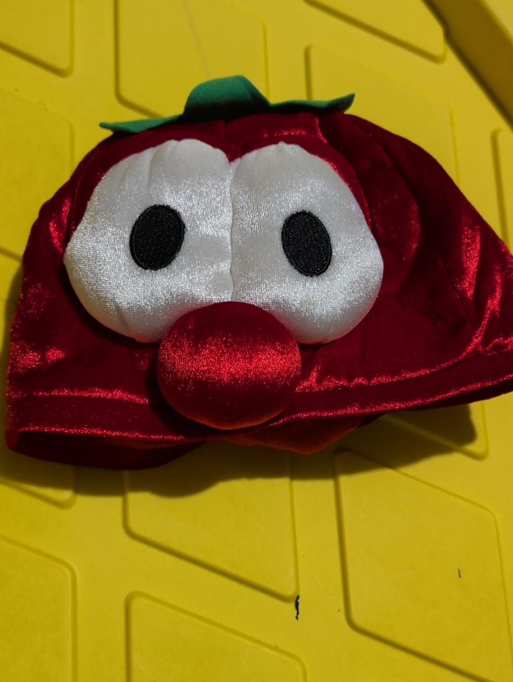 Kids Red Tomato Character Costume Hat - Veggie Tales Elastic Like New